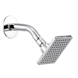 CLINTON Aris 228.6 mm(9 Inch) Square ABS Silver Wall Mount Shower with Arm and Wall Flange-18