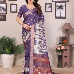 Ambuja International Floral Zari Saree-image-62