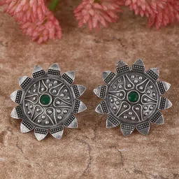 Sangria Silver Plated German Silver Studs Earrings-57