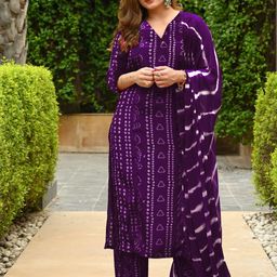 Anni Designer Bandhani Printed Regular Straight Kurta with Palazzos & Dupatta-picture-12
