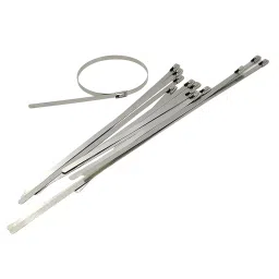 GENERIC 4.6x250 mm Stainless Steel Zip Locking Cable Ties Silver(Pack of 100 Pcs)-picture-41