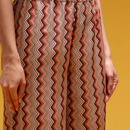 HERE&NOW Ethnic Motifs Print Regular Kurta with Trousers & Dupatta image 4