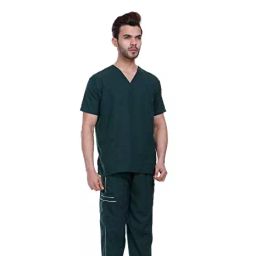 ‎Proexamine Surgicals V-Neck 3 Pocket Hunter Green Scrub Suit Set 40-L-34
