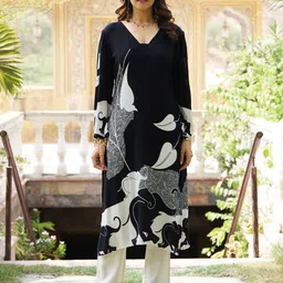 MOJILAA Women Geometric Printed Flared Sleeves Kurta-picture-13