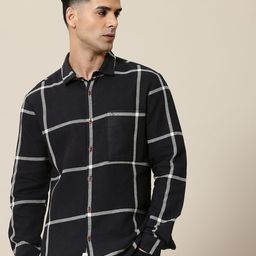 Mr Bowerbird Tailored Fit Self Checked Pure Cotton Casual Shirt-image-83