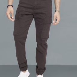 THE BEETEL HOUSE Men Relaxed Straight Leg Easy Wash Cargos Trousers-picture-20