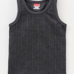 Babyhug Sleeveless Thermal Vests Solid - Dark Grey-image-92