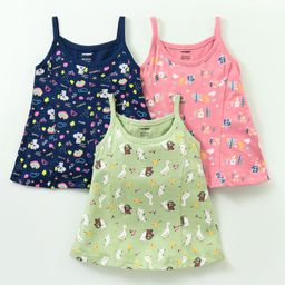CUCUMBER Sinker Sleeveless Ducks & Koala Bear Printed Slips Pack of 3 - Multicolour-image-57