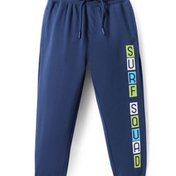 Pine Kids Knit Full Length Lounge Pant with Text Print - Navy Blue-image-60