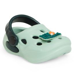 Chiu Dinosaurs Text Applique Detailed Perforated Clogs - Green-image-8