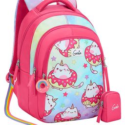 Genie Safari Caticorn 20 Litres School Backpack with Kitty Print Pink - Height 15 Inches-image-86