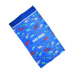 PRAKARTIK Blue & Red 1 Printed Cotton 300 GSM Bath Towel-47