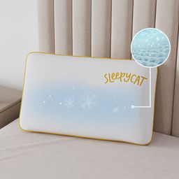 SleepyCat White Memory Foam Filled Cotton Core Pillow-17