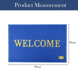 Aura 4-Pcs Brown & Blue Printed Anti Skid Doormat image 4