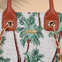 LIKE STYLE Tropical Textured Jute Structured Shoulder Bag image 5