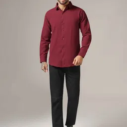 SZN Men Textured Spread Collar Casual Shirt-picture-3