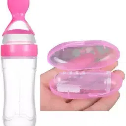New Baby Fedding Utensils Combo of Milk bottle,Feeder,Teether for Baby Care. - Plastic, Silicon-24