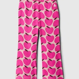 GAP Girls Printed Relaxed-Fit Mid-Rise Cotton Flared Trousers-image-99