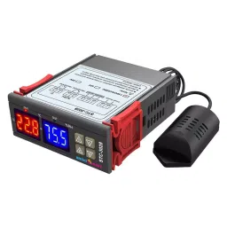 amiciSmart Digital Thermostat Temperature and Humidity Regulating Device AC 220 V 10 Amp for Incubator, Poultry with NTC Sensor, 1xSTC-3028-26