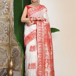 Astita Woven Design Zari Linen Blend Saree-image-93
