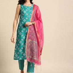 Anouk Women Ethnic Motifs Printed Kurta & Trousers With Dupatta-picture-31