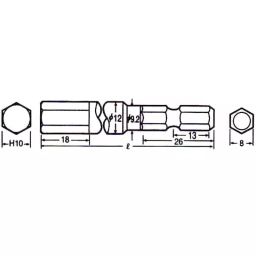 Vessel Air Screwdriver Bit, A19 å¯¾è¾º10 130 S-picture-8