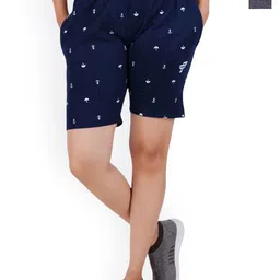 FEEL TRACK Women Pack Of 2 Cotton Mid-Rise Printed Shorts-image-8