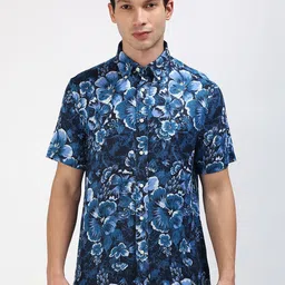 Tommy Hilfiger Men Classic Button-Down Collar Floral Printed Linen Casual Shirt-image-19