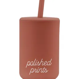 GUCHIGU Peach-Coloured & White Single Solid Water Bottle-0