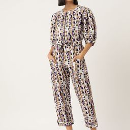 Simaaya Linen Printed Waist-Tie Ups Basic Jumpsuit-picture-48