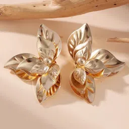Krelin Gold-Plated Leaf Shaped Studs-image-60