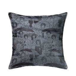 HOUZZCODE Black & White Set of 2 Quirky Square Cushion Covers image 2