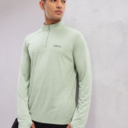 HRX by Hrithik Roshan Mock Collar Thumb Hole Sleeves T-shirt-image-3