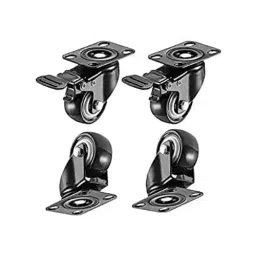 Implemental Furniture Caster Wheels Lock with 360° Top Plate 1.5 inch Swivel Polyurethane & Steel ‎Black (Pack of 24)-17