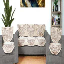 Fashion Throw Beige Jacquard Sofa Cover-image-48