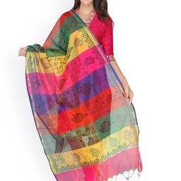 Dupatta Bazaar Multicoloured Printed Art Silk Dupatta image 2