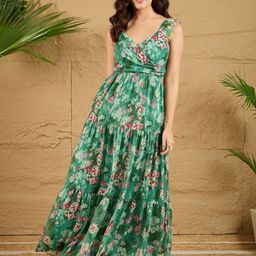 Berrylush Women Floral Printed V-Neck Maxi Dress-picture-24