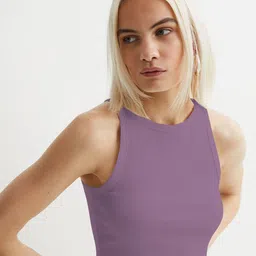 CILIMILI Women Ribbed Round Neck Sleeveless Tank Crop Top-picture-11