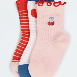max Girls Pack Of 3 Patterned Ankle-Length Socks-52
