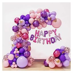 Bubble Trouble Butterfly Theme Happy Birthday Party Decoration Items Pack of 68-77