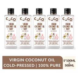 Coco Crush Cold Pressed Pure & Natural Virgin Coconut Oil Pack of 5 - 100ml Each - 500 ml-image-5
