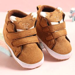Babyoye Velcro Closure Booties Fox Design - Brown-image-44