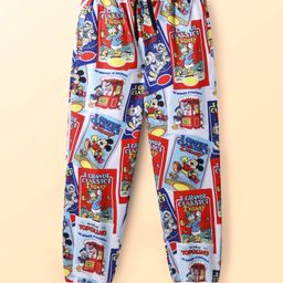 Ollington St. Disney Terry Knit Full Length Track Pants With Mickey Mouse Graphics - Red & White-picture-24