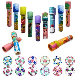 Birthday Popper Colourful Kaleidoscopes as Birthday Return Gifts for Kids | Set of 12 | Classic Rotating Prism Toys with Assorted Fun Designs | Party Favors, Goodie Bag Fillers, and Educational Toys-picture-31