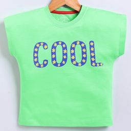 Parrot Crow Cotton Knit Half Dolman Sleeves Cool Text Printed Tee - Pista Green-picture-3