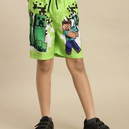 Kidsville Mojang Featuring Minecraft Character Printed Swimming Shorts - Green-image-84