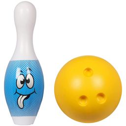 Goyal's Big Size Bowling Set With 6 Big Pins & 1 Easy Insert Finger Ball Toy In Carrying Bag - Blue image 2