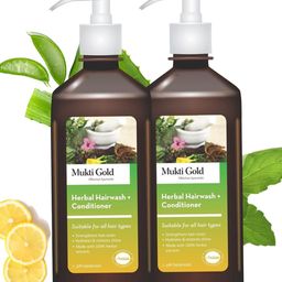Mukti Gold Set Of 2 Aloevera & Amla Herbal Hairwash + Conditioner- 400ml Each-30