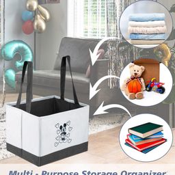 disney by kuber Kuber Industries Disney Mickey Drawer Storage Box  Storage Box for Clothes  Wardrobe Organizer for Books  Closet Box with Handle  Clothes Drawer Organizer  Small  Pack of 5  Multi image 4
