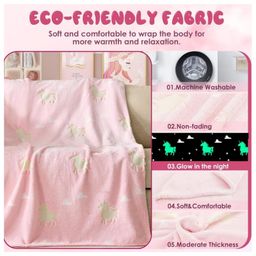 Puchku Unicorn Glow in The Dark Blanket for Kids (Pack of 1 - random Color & Design) image 5